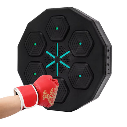 Music Boxing Machine W/Bluetooth + Boxing Gloves+ Usb Charging Cable, Wall-Mounted Led Light Boxing Equipment Gift Present