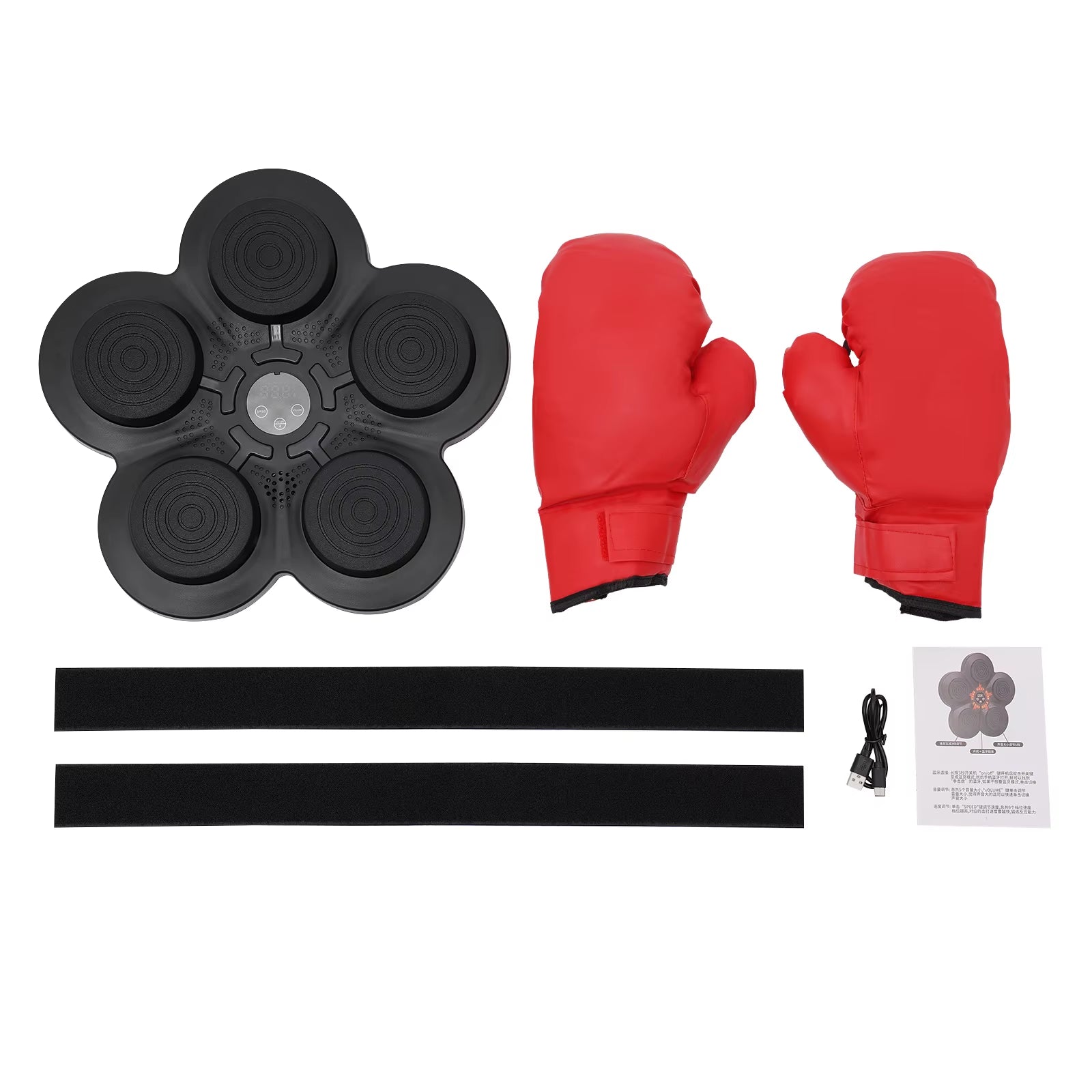 Music Boxing Machine W/Bluetooth + Boxing Gloves+ Usb Charging Cable, Wall-Mounted Led Light Boxing Equipment Gift Present